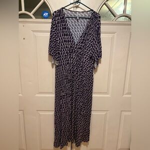 Rachel Pally Navy and Cream Maxi Dress